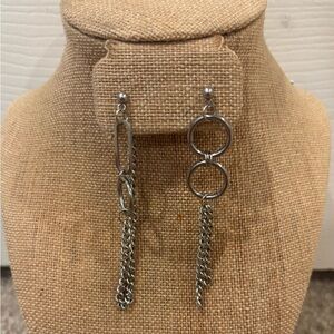 Silver Chain Dangle Earrings